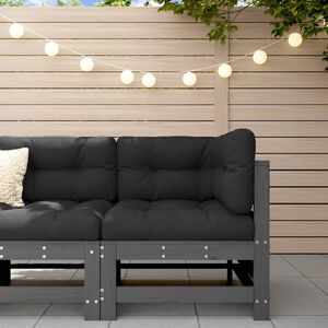 vidaXL Kutna vrtna sofa siva od masivne borovine