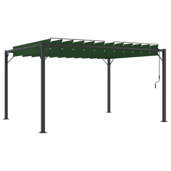 vidaXL Gazebo s krovom s roletnom Zelena 3 x 4 x 2,14 m