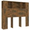 vidaXL Uzglavlje s ormarićem boja dimljenog hrasta 120x18,5x102,5 cm