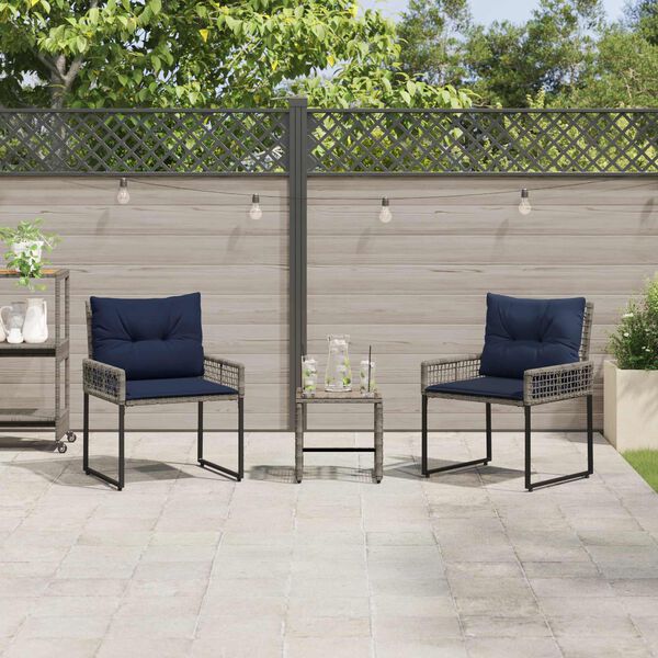 vidaXL Set vanjskog namje&scaron;taja s jastukom čelik