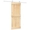 vidaXL Klizna vrata 80 x 210 cm Čvrsta borovina (neobrađena)
