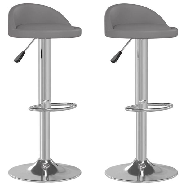 vidaXL Barski stolci od umjetne kože 2 kom sivi