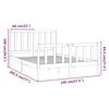 vidaXL Okvir kreveta bez madraca bijeli 140 x 190 cm masivna borovina