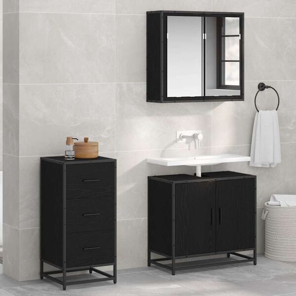 vidaXL Kreveta Crni hrast 35.5 x 35 x 76 cm