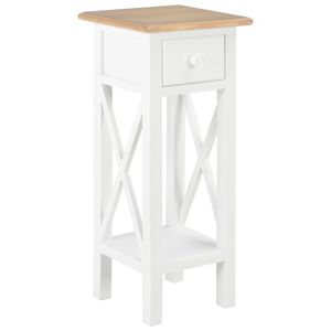 280057 vidaXL Side Table White 27x27x65,5 cm Wood