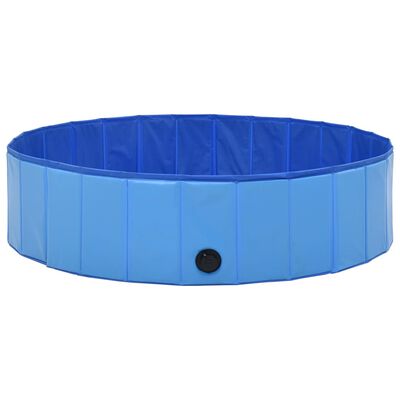 vidaXL Sklopivi bazen za pse plavi 120 x 30 cm PVC