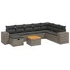 vidaXL 9-dijelni set vrtnih sofa od poliratana s jastucima sivi