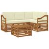 vidaXL Set vanjskih sofa 5 kom. Prirodna i krem Poliester
