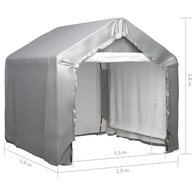 vidaXL Skladišni šator sivi 180 x 180 cm od pocinčanog čelika