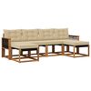 vidaXL Set vanjskih sofa s jastukom 6 pcs Prirodna i bež