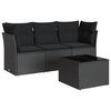 vidaXL 4-dijelni set vrtnih sofa od poliratana s jastucima crni