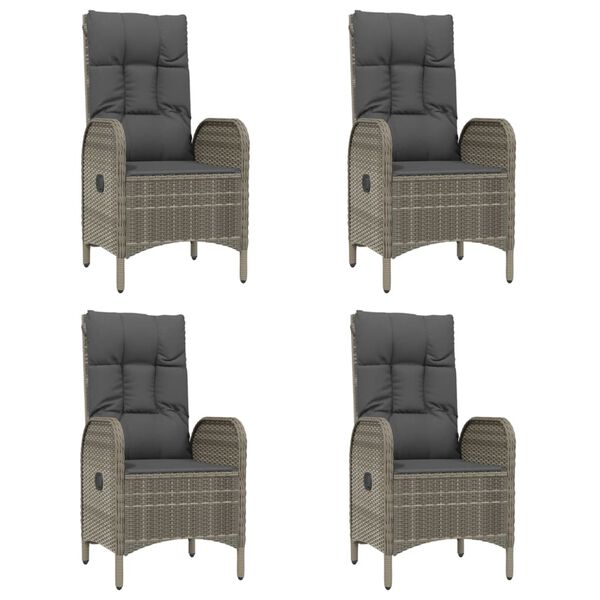 vidaXL 5-dijelni vrtni blagovaonski set crno-sivi od poliratana