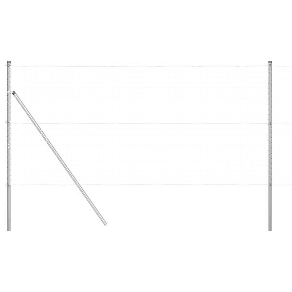 vidaXL Stup za ogradu 13 pcs Srebrno Čelik