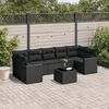 vidaXL 8-dijelni set vrtnih sofa od poliratana s jastucima crni