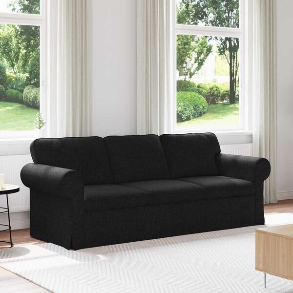 vidaXL Sofa Crna Sveukupne dimenzije: 215 x 82 x 80 cm (&Scaron; x Dub x V)