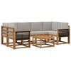 vidaXL Set vanjskih sofa 5 pcs Prirodna i svjetlosiva
