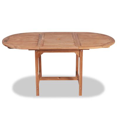 vidaXL Vrtni stol (110 - 160) x 80 x 75 cm masivna tikovina