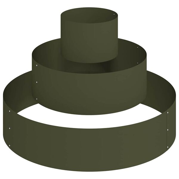 vidaXL Vrtna saksija Maslinasto zelena 90 x 90 x 20 cm Čelična vrata