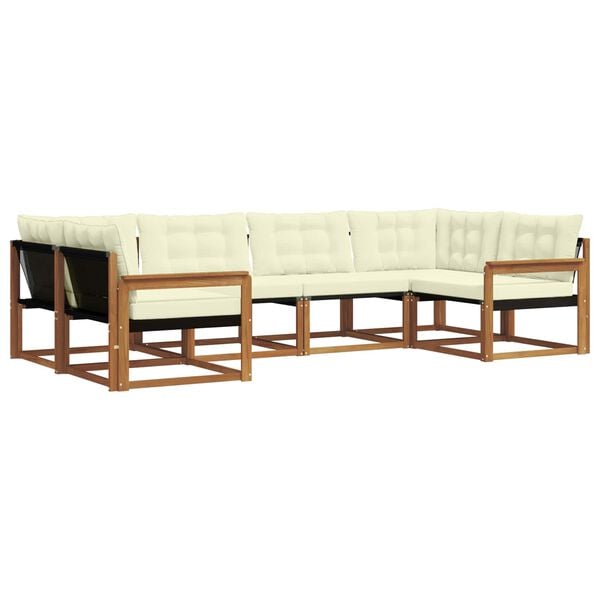 vidaXL Set vanjskih sofa s jastukom 6 pcs Prirodna i krem