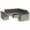 vidaXL 12-dijelni set vrtnih sofa poliratan s jastucima svijetlosivi