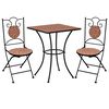 vidaXL 3-dijelni mozaični bistro set s keramičkim pločicama boje cigle