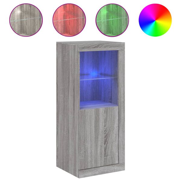 vidaXL Komoda s LED svjetlima boja sivog hrasta 41x37x100 cm