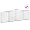 vidaXL Lučne gabionske ko&scaron;are 4 kom 400x30x120/140cm pocinčano željezo