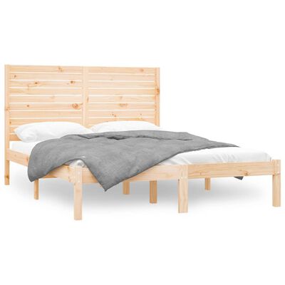 vidaXL Okvir za krevet od masivnog drva 140 x 200 cm