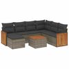 vidaXL 8-dijelni set vrtnih sofa od poliratana s jastucima sivi