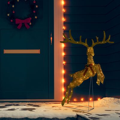 vidaXL Ukrasni leteći božićni sobovi 120 LED zlatni topli bijeli