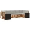 vidaXL Set vanjskih sofa 7 kom. Prirodna i svjetlosiva Poliester