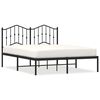vidaXL Metalni okvir za krevet s uzglavljem crni 140x190 cm