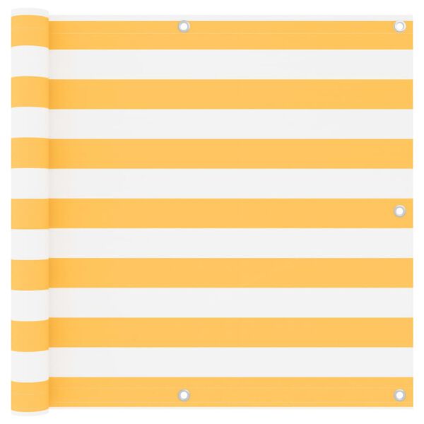 vidaXL Balkonski zastor bijelo-žuti 90 x 300 cm od tkanine Oxford