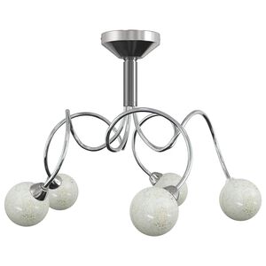 vidaXL Stropna lampa s okruglim staklenim sjenilima 5 G9 LED svjetala