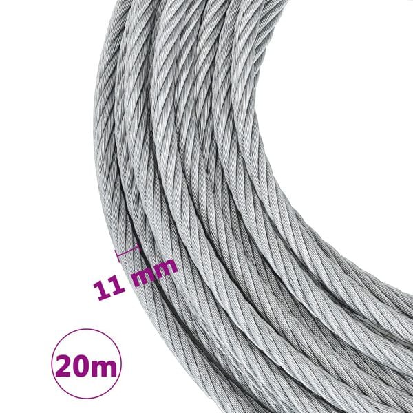 vidaXL Kabel od žičanog užeta 1600 kg 20 m