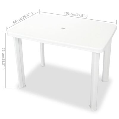 vidaXL Vrtni stol od plastike bijeli 101 x 68 x 72 cm