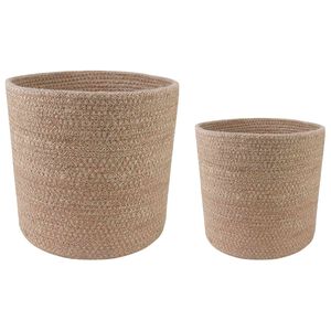 vidaXL Set saksija za biljke 2 kom. Prirodna &Oslash; 28 x 28 cm 100% Jut