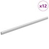 vidaXL Cijev za ormar 12 kom. Srebrno 472 x 15 x 29 mm
