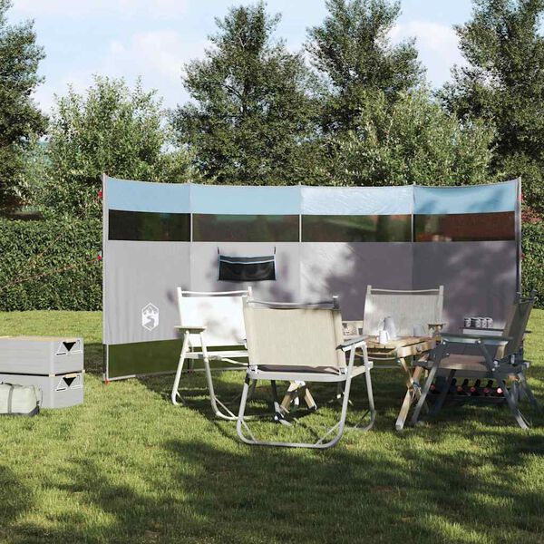 vidaXL Vjetrobran za kampiranje plavo 366 x 152 x 152 cm vodootporni