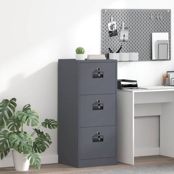 vidaXL Kabinet za datoteke s ladicama Antracit 45,5 x 42 x 106,5 cm