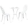vidaXL Bistro set za vrt 3 pcs Bijelo Aluminij