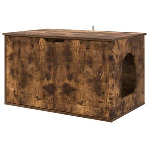 vidaXL Mačja Kuća Dimljeni hrast 85 x 55 x 50,5 cm Konstruirano drvo