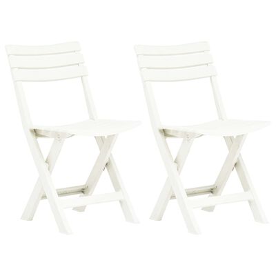 vidaXL Sklopive vrtne stolice 2 kom plastične bijele