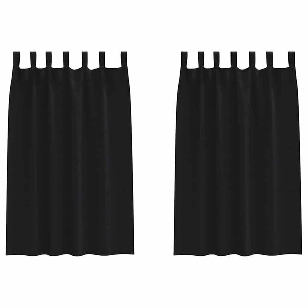 vidaXL Zavjese za blackout s prstenovima 2 pcs Crna 175 x 140 cm