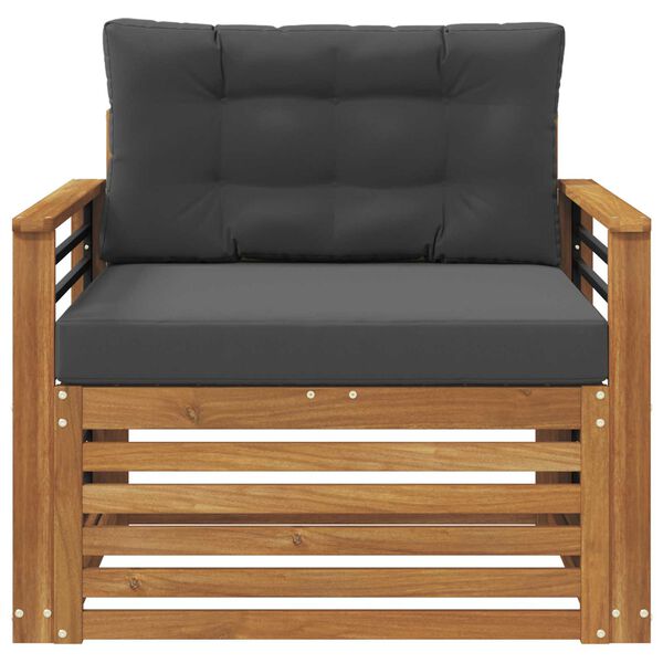 vidaXL Set vanjskih sofa Čvrsto drvo akacije i poliester Prirodna