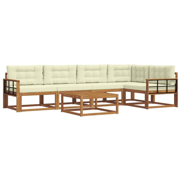 vidaXL Set vanjskih sofa s jastukom 6 pcs Prirodna i krem