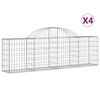 vidaXL Lučne gabionske ko&scaron;are 4 kom 200x30x60/80 cm pocinčano željezo