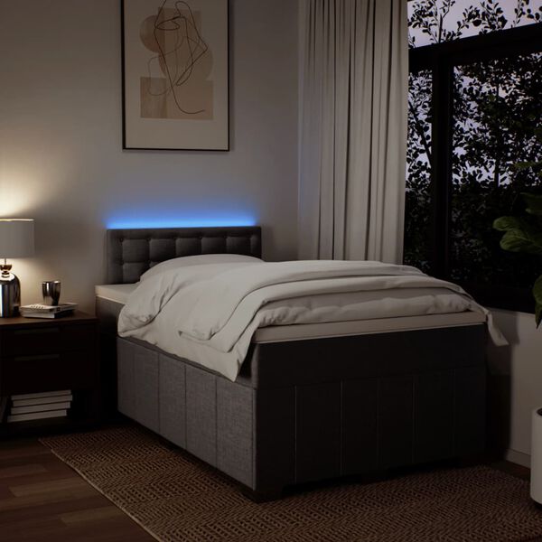 vidaXL Krevet s oprugama i madracem smeđesivi 120 x 190 cm od tkanine