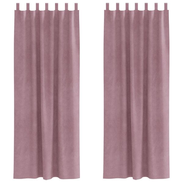 vidaXL Zavjese za zamračivanje 2 pcs Tamno ružičasta 140 x 260 cm