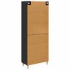 vidaXL Highboard Crni hrast 69,5 x 34 x 180 cm Konstruirano drvo